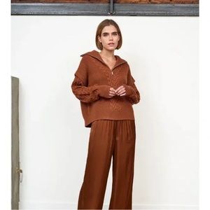 La Ligne 100% Merino Wool Cable Knit Sweater